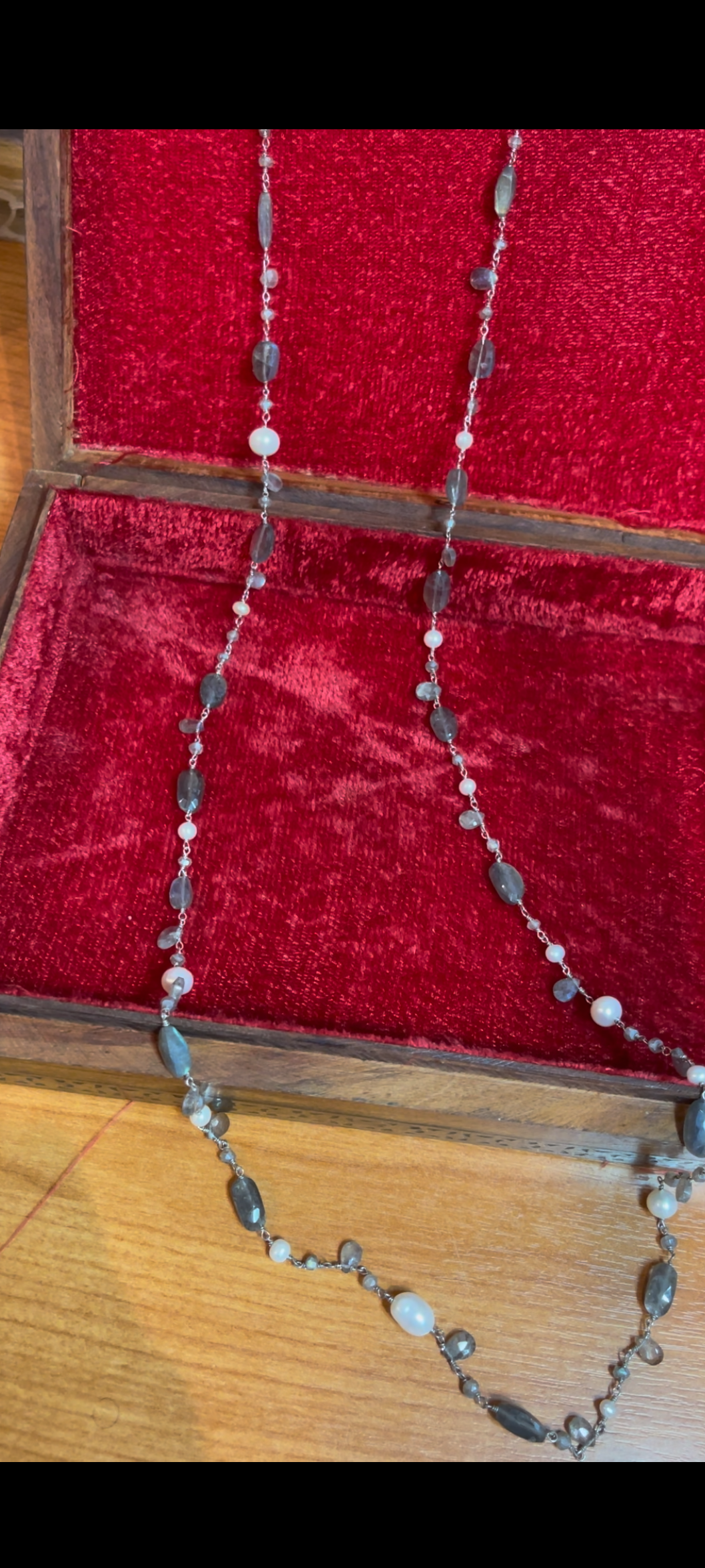 Long Necklace | Labradorite Necklace | Pearl Necklace